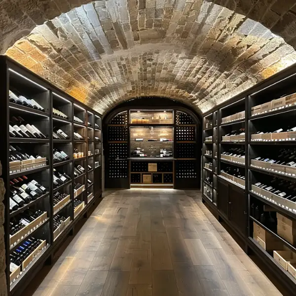 A wine wal in a cellar