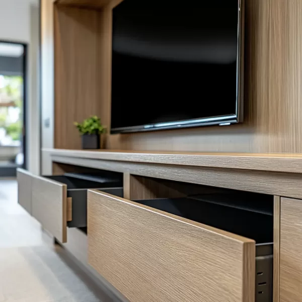 Media Wall with pull out drawers