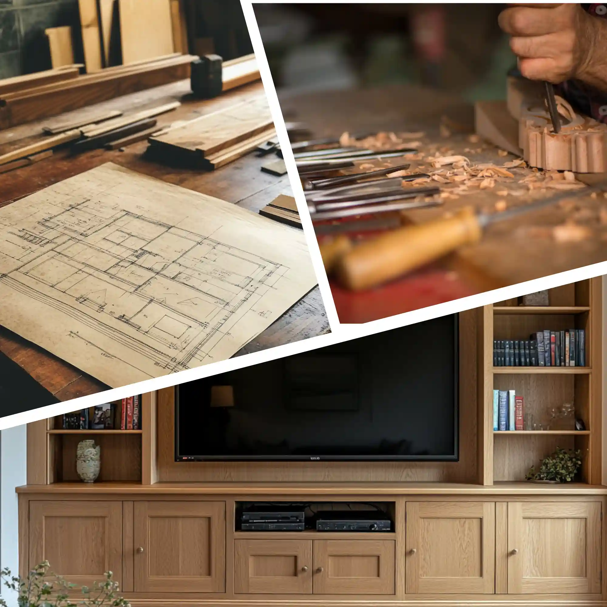 dean-watson-process Collage of a design paln to full media wall build