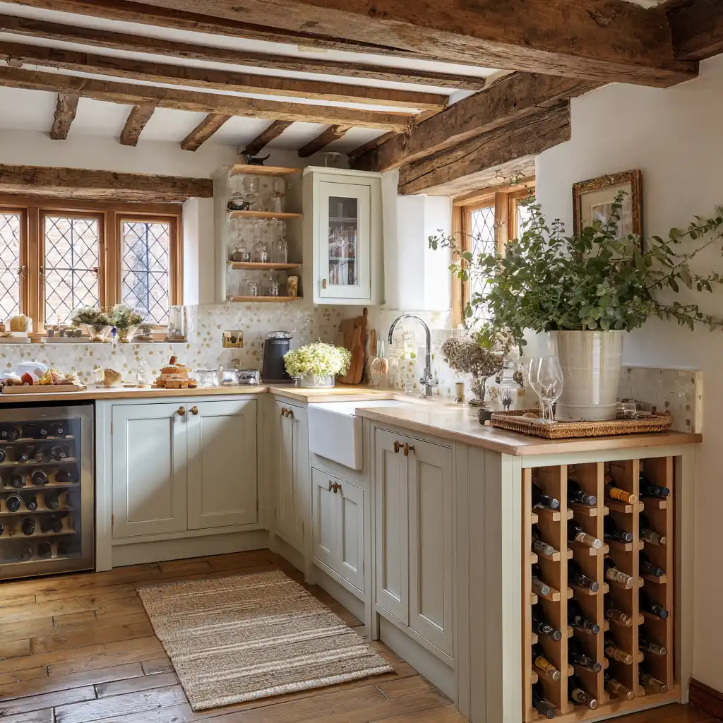 kitchen-wine-rack Wine cabinet built into kitchen fixtures