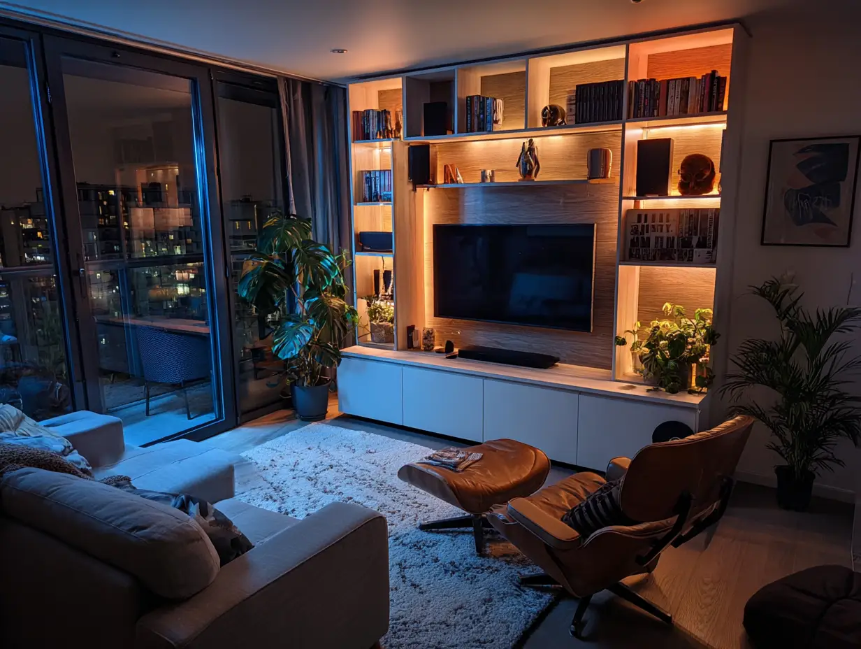 media-wall-in-london-flat Media wall in a flat in london