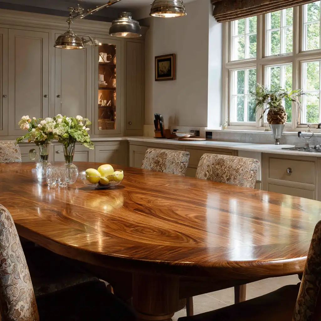 oval-walnut-table Oval walnut table in UK home